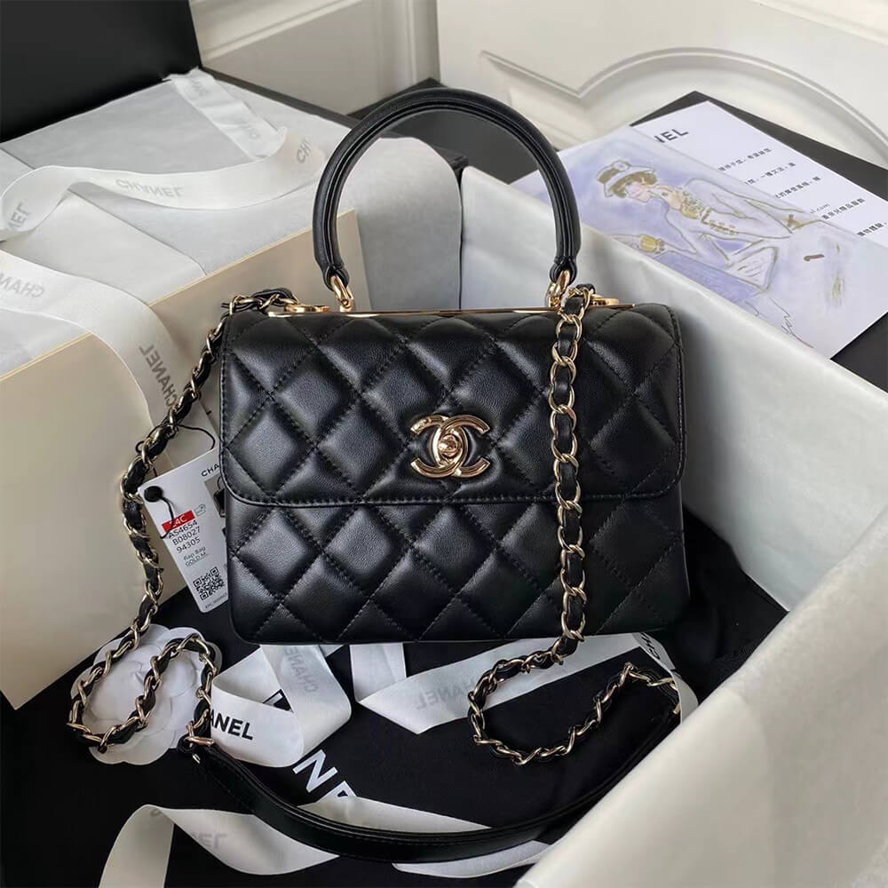 CHANEL Mini Flap Bag with Top Handle(HIGH-END GRADE)