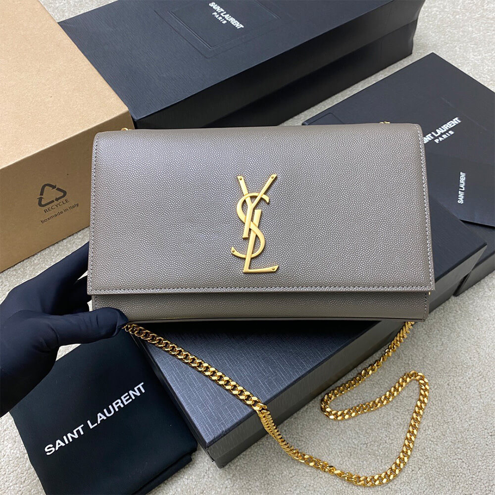 YSL kate medium in grain de poudre embossed leather