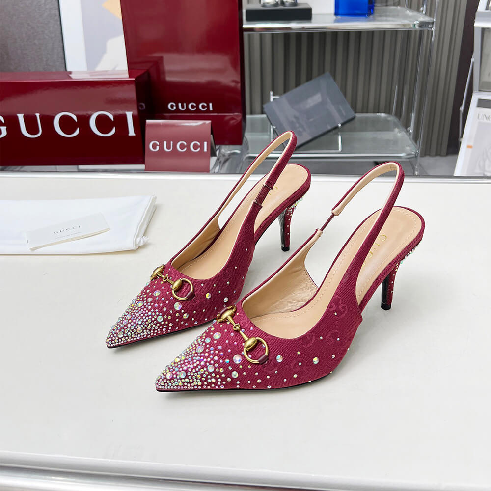 Gucci Women s slingback pump with crystal Horsebit