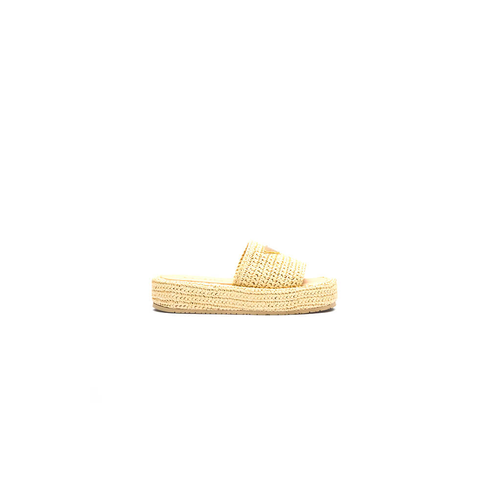 PRADA Crochet flatform slides