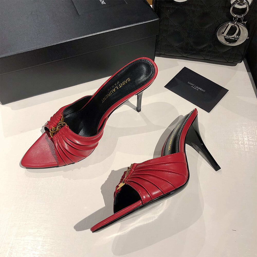 YSL  BABYLONE MULES IN SMOOTH LEATHER