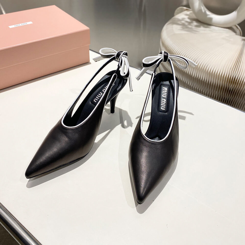 MiuMiu Nappa leather slingback pumps